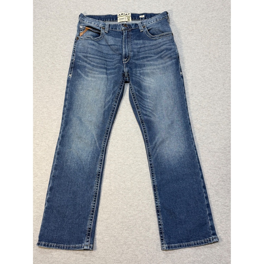Ariat M5 Straight Leg Jeans Mens 34x30 Medium Wash Blue Denim Western Workwear